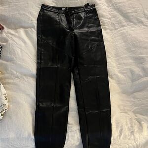 Wilfred Black Leather Cropped Pants